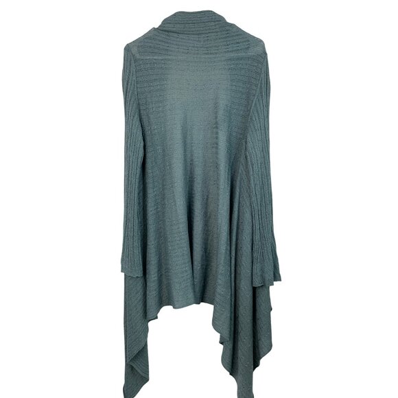 Chicos Shimmer Cable Cardigan Size M Riverwash Drape Open NWT - Picture 6 of 8